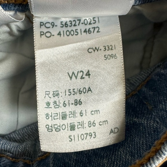 Levi's 501 shorts women 24 cotton blend high rise daisy dukes denim blue - Picture 6 of 10